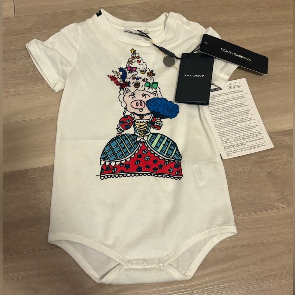 AUTHENTIC Dolce & Gabbana Year of Pig 12-18 months baby bodysuit